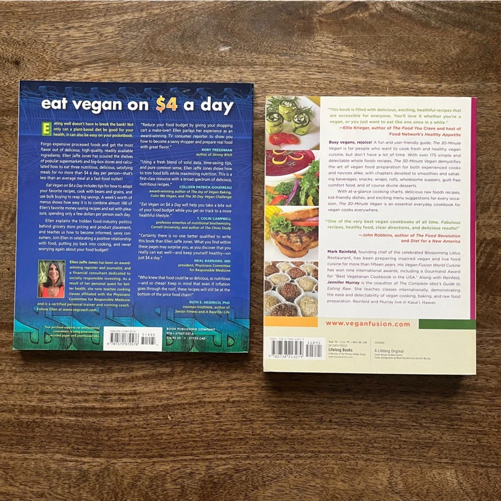 2 Vegan Cookbooks - The 30 Minute Vegan & Eat Vegan on $4 A Day Vegan Cookbook